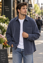 Sobrecamisa pana hombre corte amplio bolsillo pecho - Mads