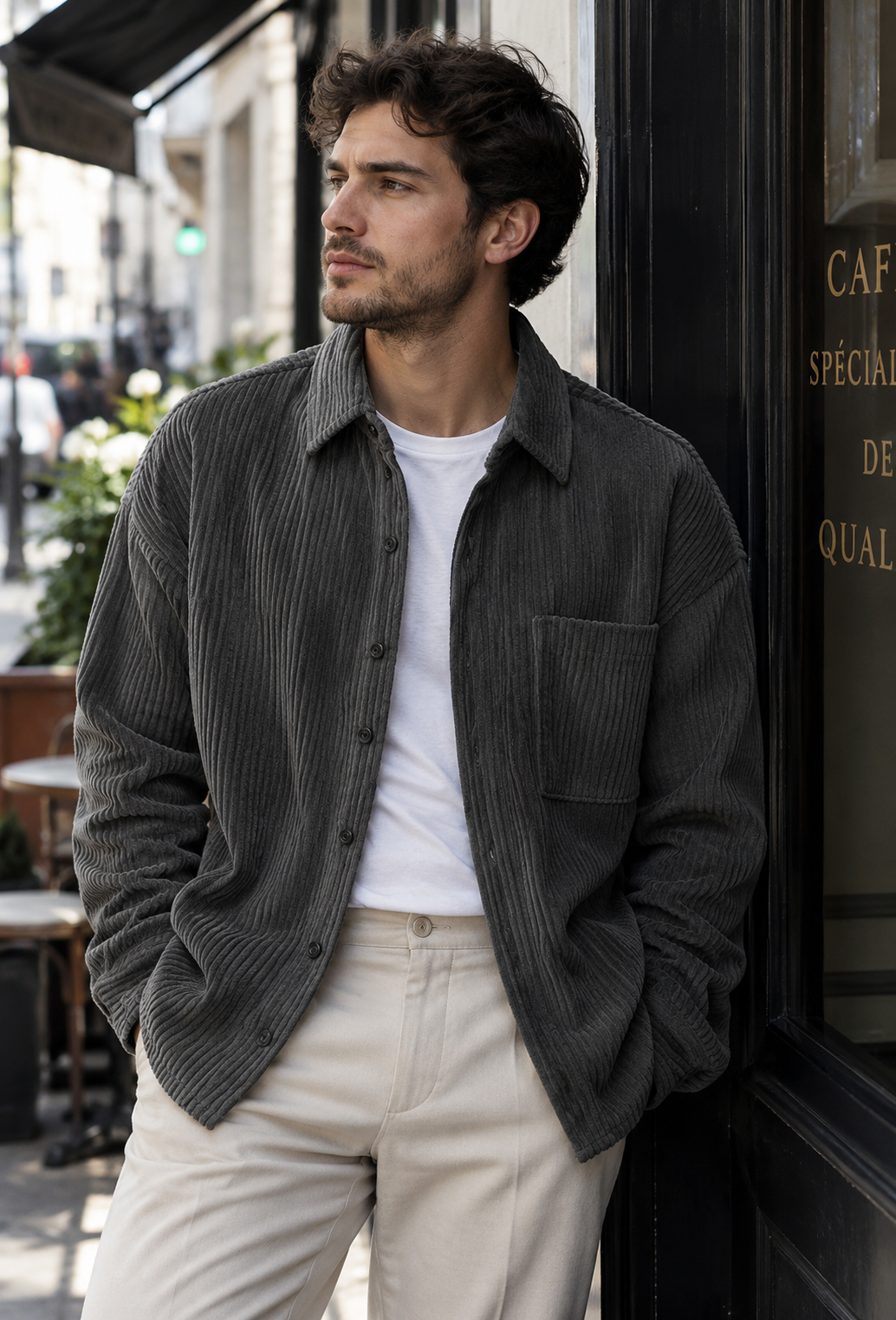 Sobrecamisa pana hombre corte amplio bolsillo pecho - Mads