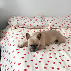 Juego de cama de tejido para hogar motivo corazones