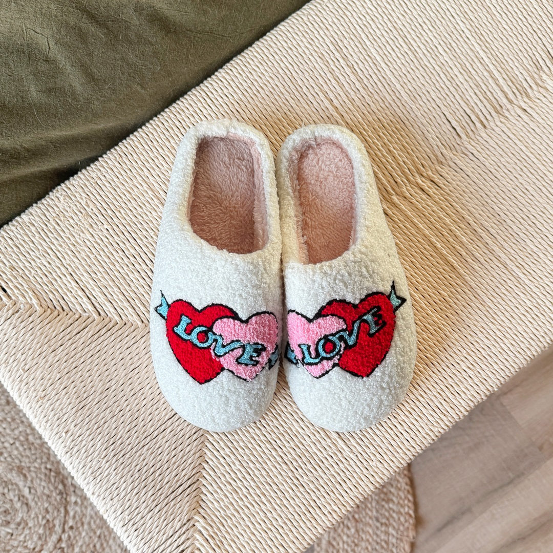 Zapatillas de felpa para mujer motivo bordado - Valentina