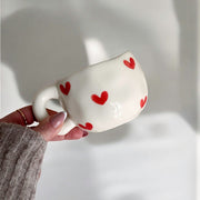 Blanco con logo de corazones