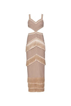 Getse - Maxivestido de punto con flecos y recortes