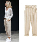 Pantalones de verano para mujer - estilo casual con cordón de ajuste